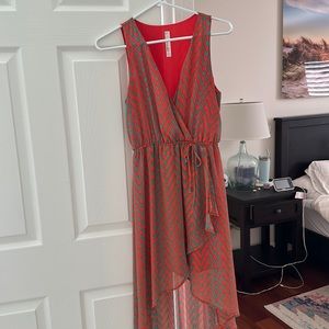 Women’s coral high-low dress